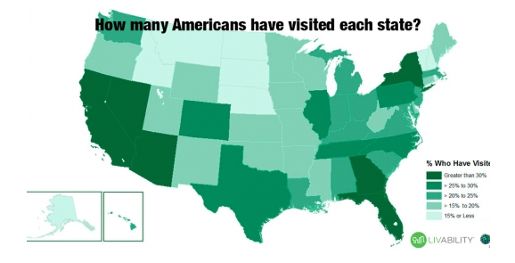 state with least tourism