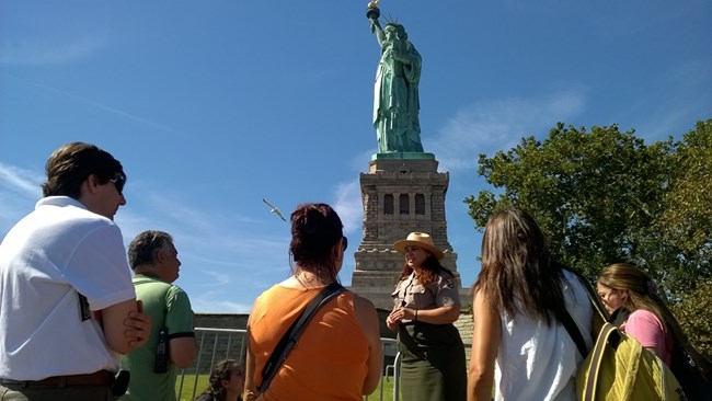 Visitors at Statue of Liberty